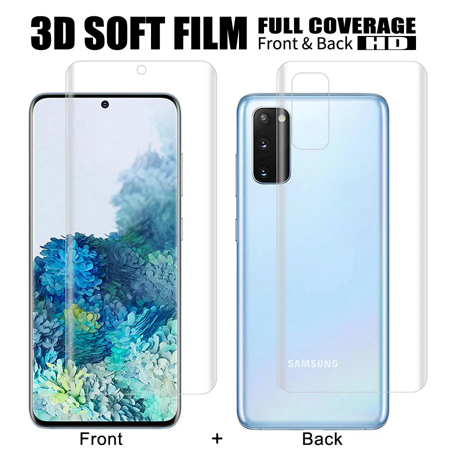 Передняя + задняя мягкая защитная пленка для Samsung Galaxy S20 ультра полное покрытие