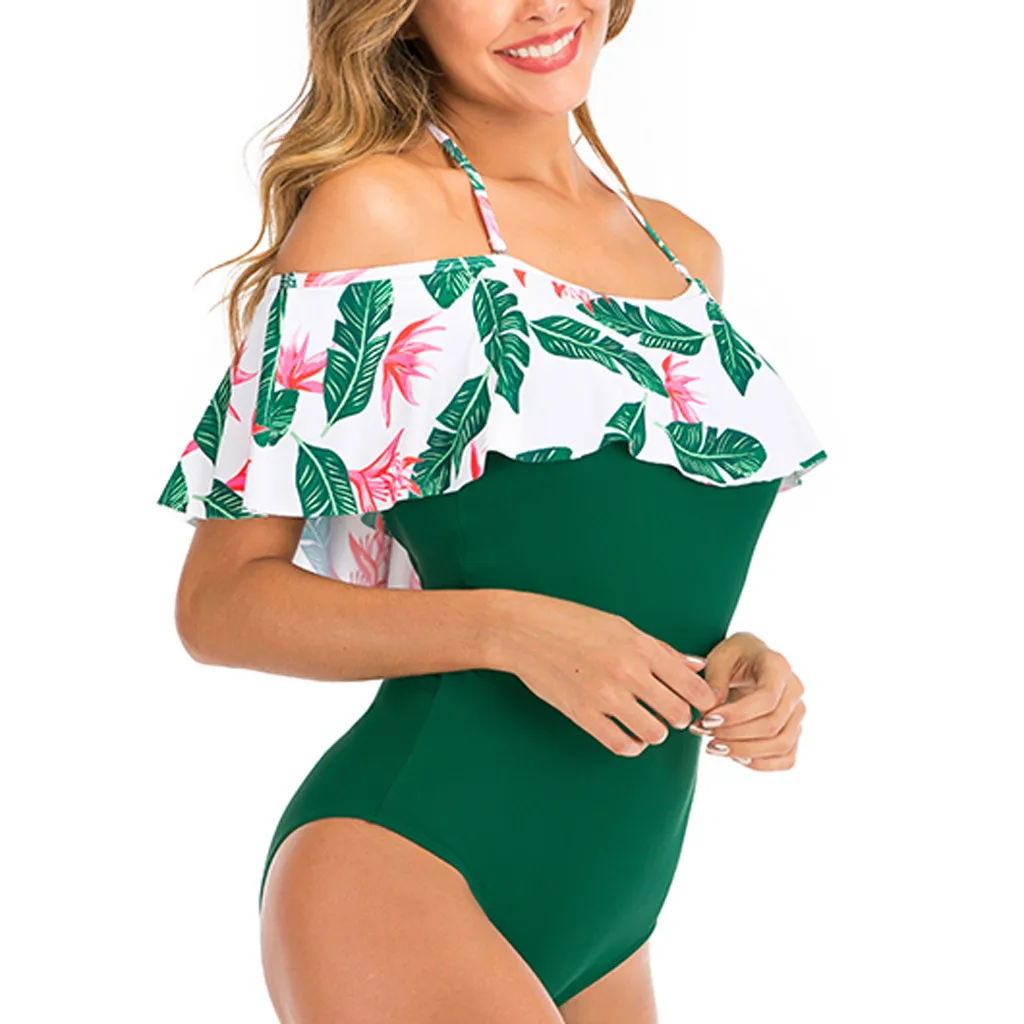 2020 новый цветочный Цельный купальник с принтом женский подкладкой бандажный