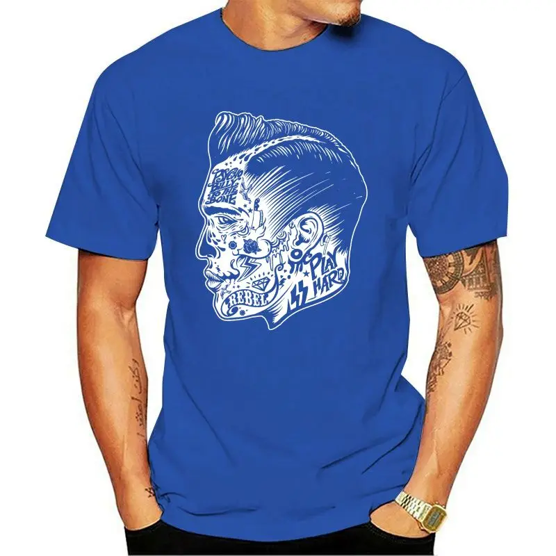 

Top Tee S-xxl Vintage 80's Slim Fit Plus Size T-shirt Fashion Tattooed Psychobilly T-shirt Inktattookultfunrockstylefashion