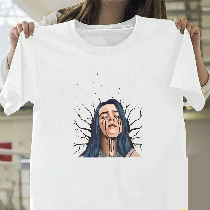 Billie Eilish черная женская футболка Harajuku футболка Корейская Готическая Эстетическая уличная одежда Camisetas Verano Mujer новые женские топы