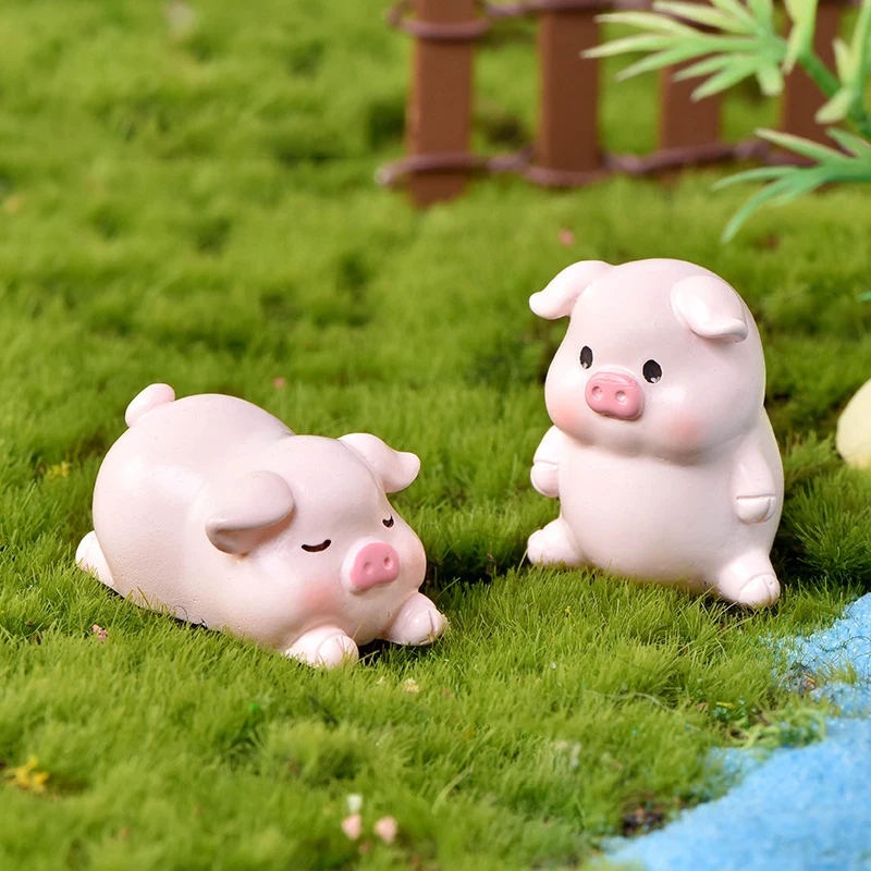 

Mini Penguin Rabbit Pig Fox Figurine Resin Ornaments Cartoon Cute Animals Model DIY Home Table Fairy Garden Cake Car Decoration