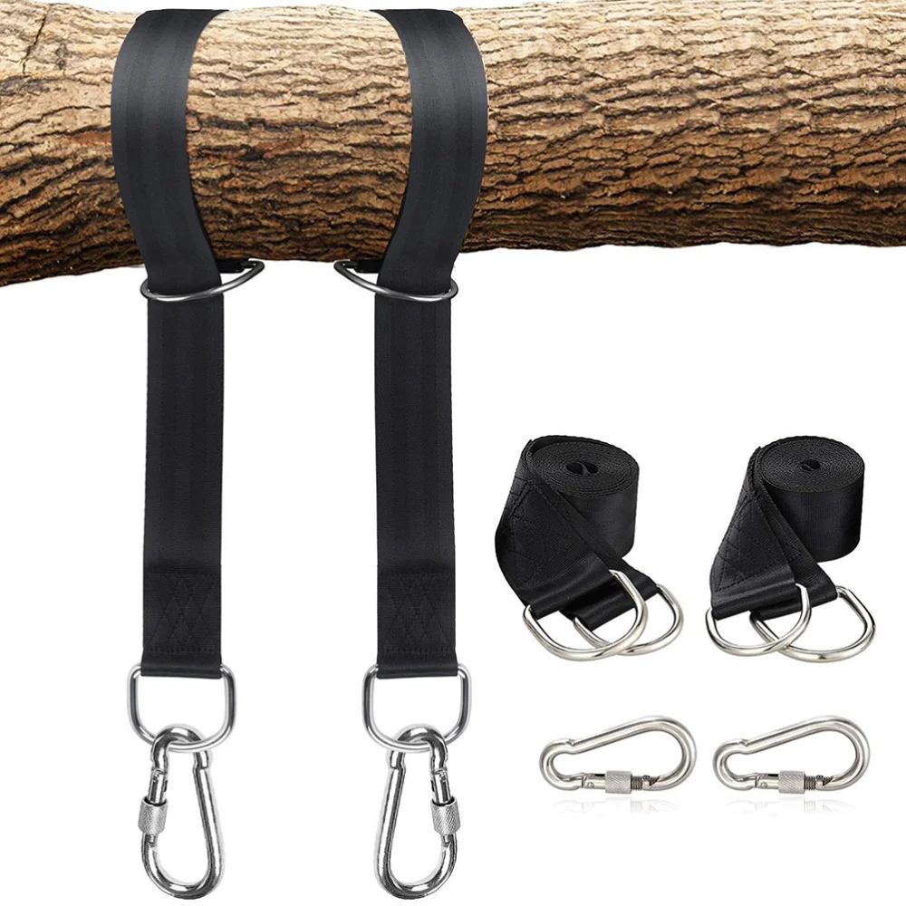 

Hammock Hanging Belt Polyester Hammock Accessories Children's Swings with Safety Straps(Black)