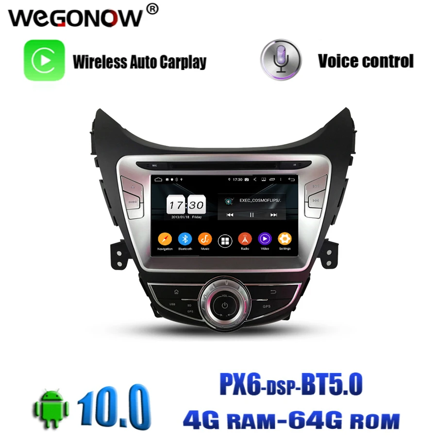 PX6 8 &quotAndroid 10 0 ядро 64 Гб Встроенная память для Hyundai Elantra Avante I35 2011 2013 автомобильный DVD