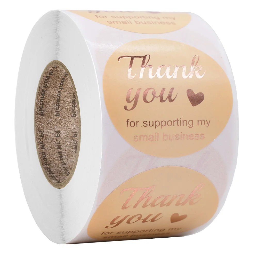 500 шт./рулон декоративные круглые наклейки из фольги спасибо |