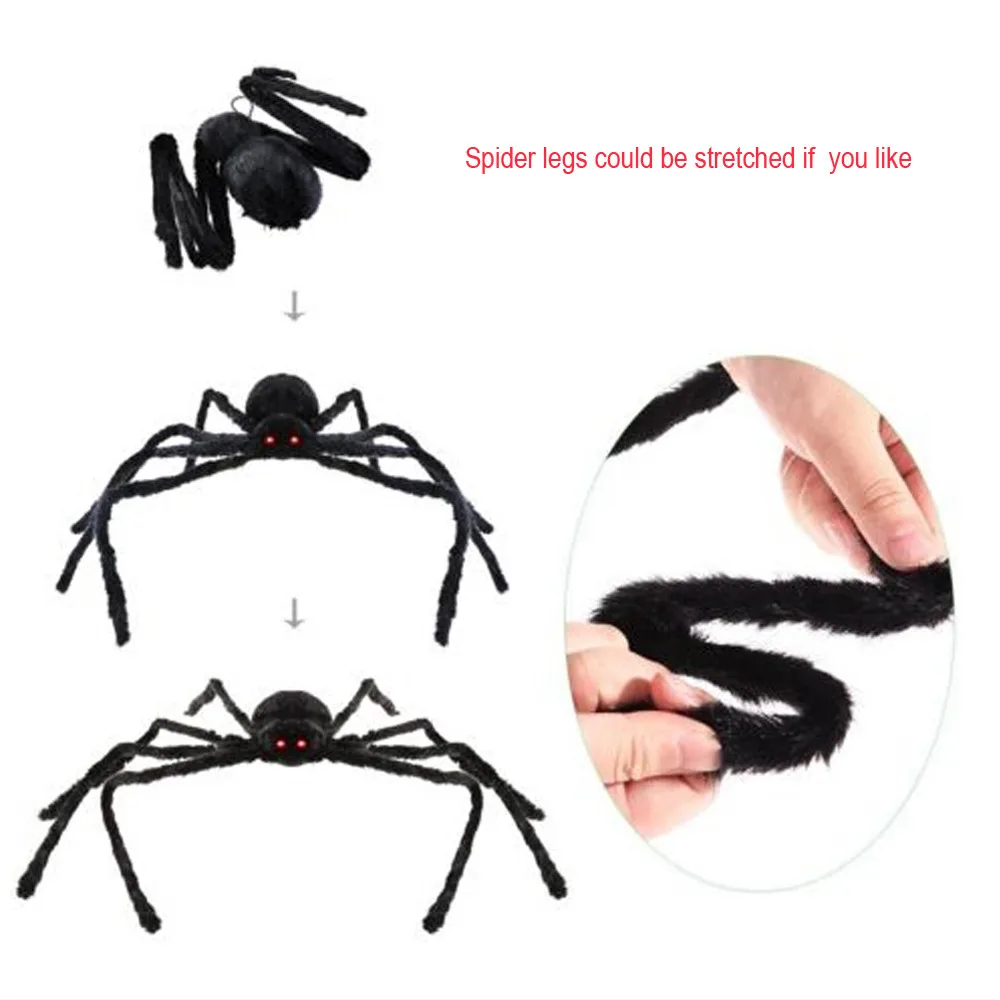 150cm Hairy Giant Spider Decoration Halloween Prop Haunted House Decor Holiday Decorations Party Decoration#GH | Дом и сад