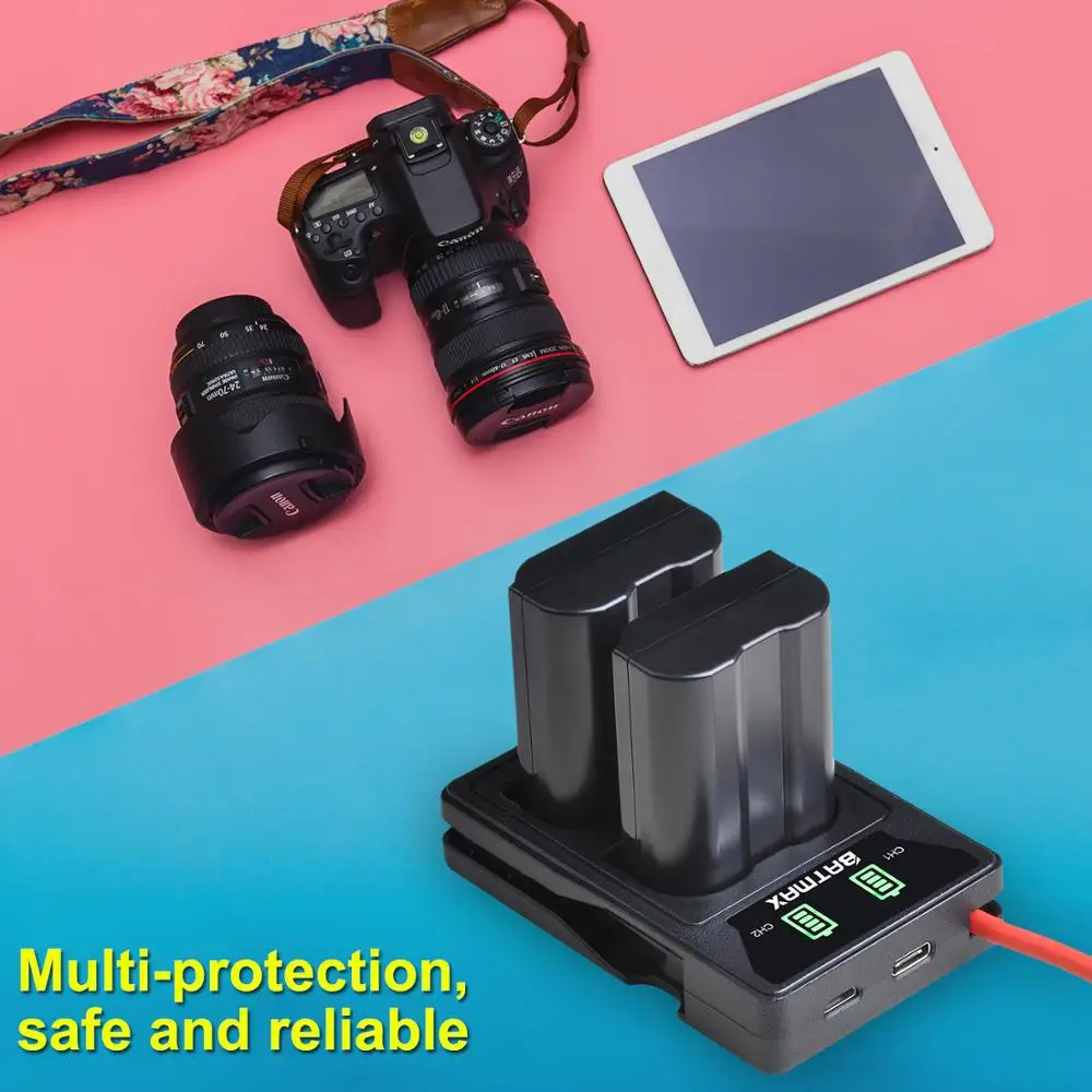 Аккумулятор Batmax EN-EL15 EL15A + двойное зарядное устройство USB светодиодный енным