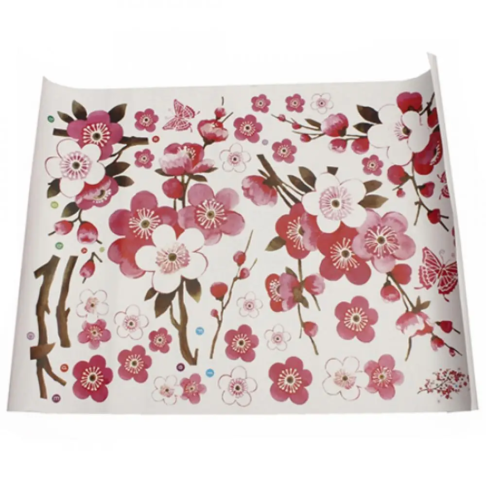 Оптовая продажа красивые наклейки на стену в виде цветка сливы украшения для