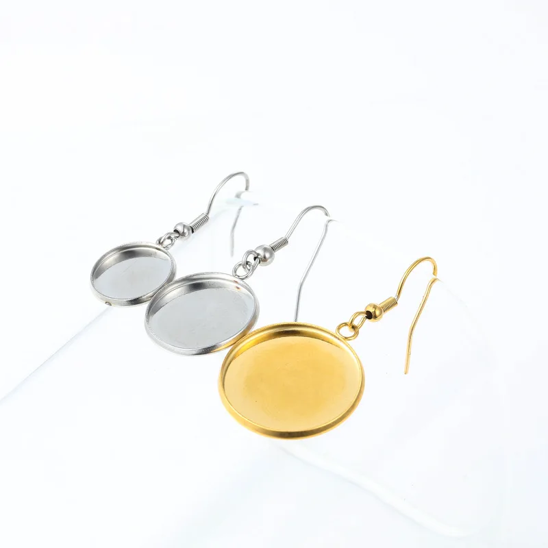 Пустая основа для сережек с кабошоном из нержавеющей стали 10 шт./лот 6 8 12 14 16 18 20 25