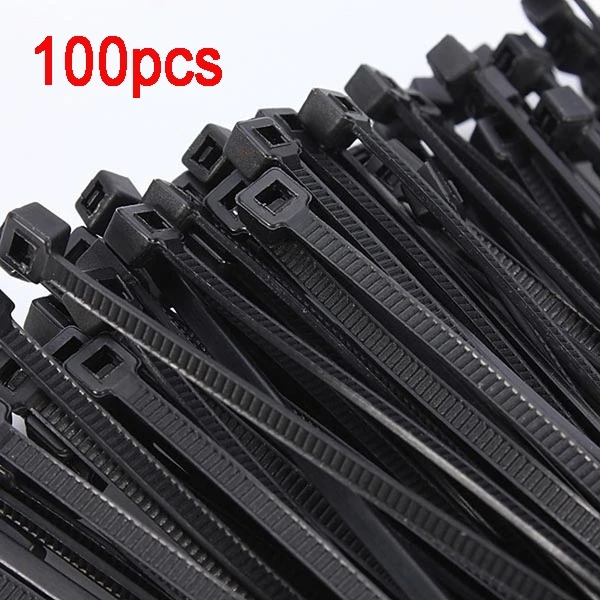 

100 PCS nylon black white green plastic self-locking cable tie