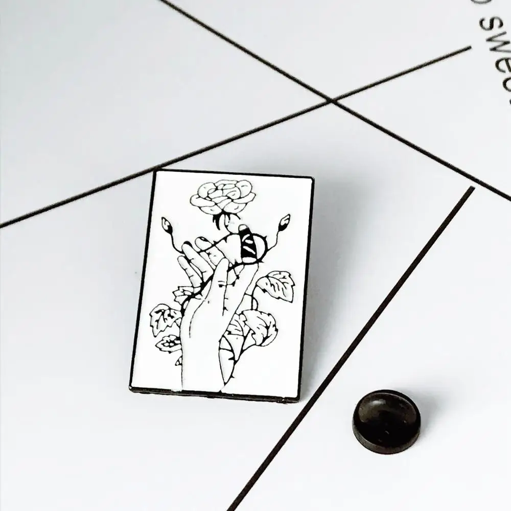 Эмалированная булавка с розой ручной работы брошь на рюкзак для лацкана одежды