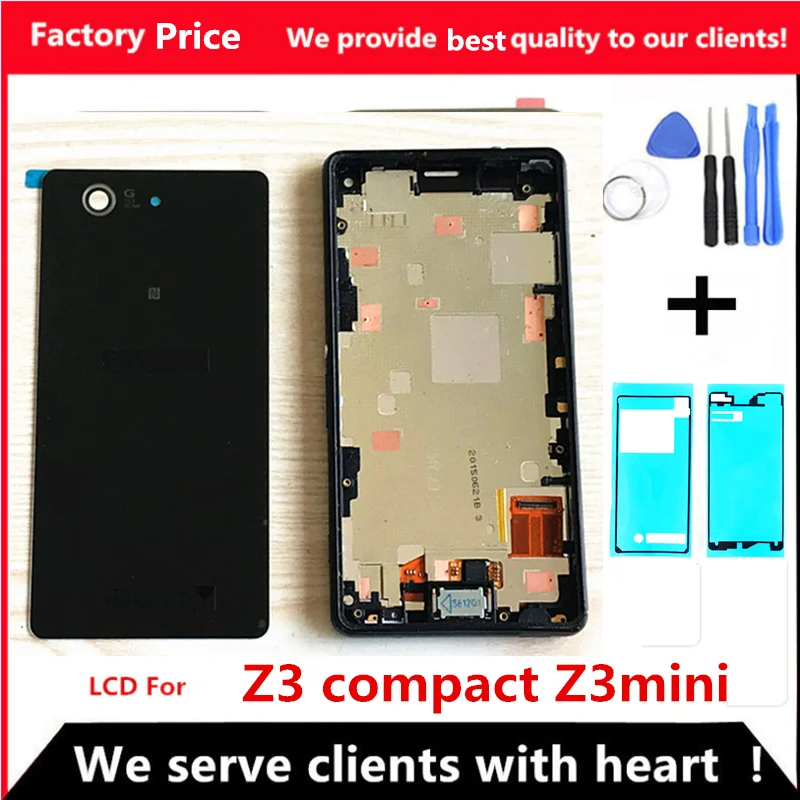 

ЖК-дисплей 4,6 дюйма для SONY Xperia Z3, компактный сенсорный экран с рамкой Z3 Mini D5803 D5833, для SONY Xperia Z3, Компактный ЖК-дисплей, оригинал