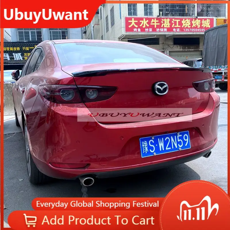 

Car Spoiler Wing For 2019 2020 Mazda 3 Axela Sedan ABS Plastic Painted Color Exterior Car Rear Tail Wing Trunk Lip Spoiler