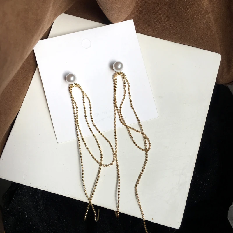 Модные ювелирные изделия длинные висячие серьги лидер продаж искусственный