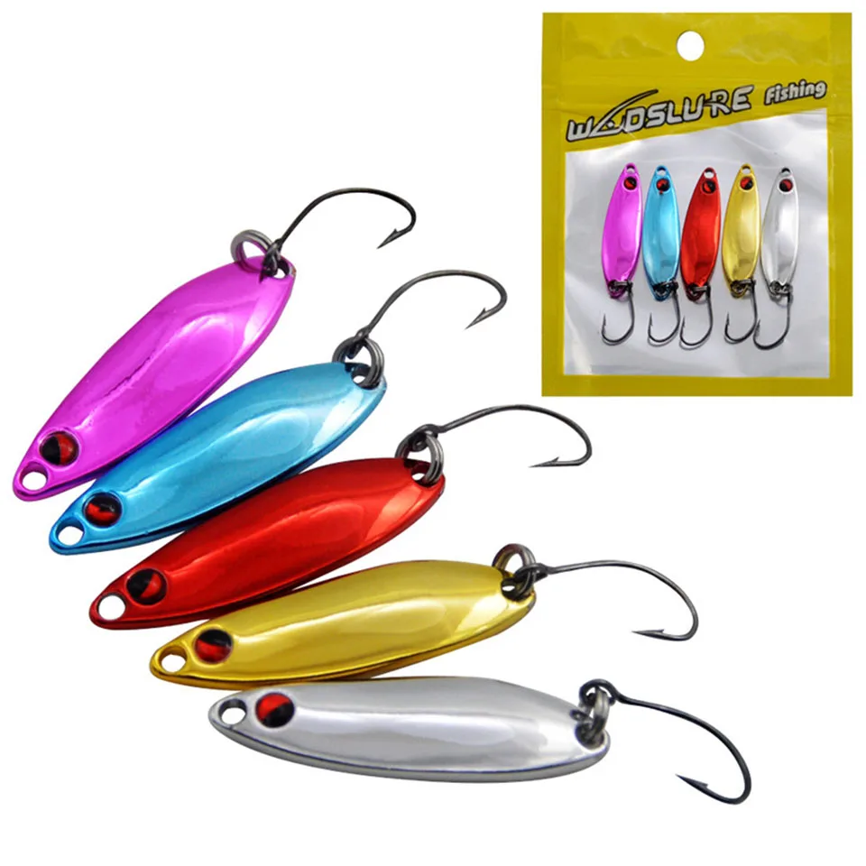 

GOBYGO 3.5cm 3g Fishing Tackle Bait Fishing Metal Spoon Lure Bait For Trout Bass Spoons Small Hard Sequins Spinner Spoon