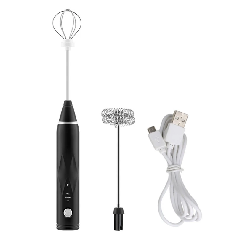 

Mini USB Handheld Egg Beater w/ Spirial Stirring Rod Bubbles Stirring Rod for Sauce Dressing Mayonnaise Soup