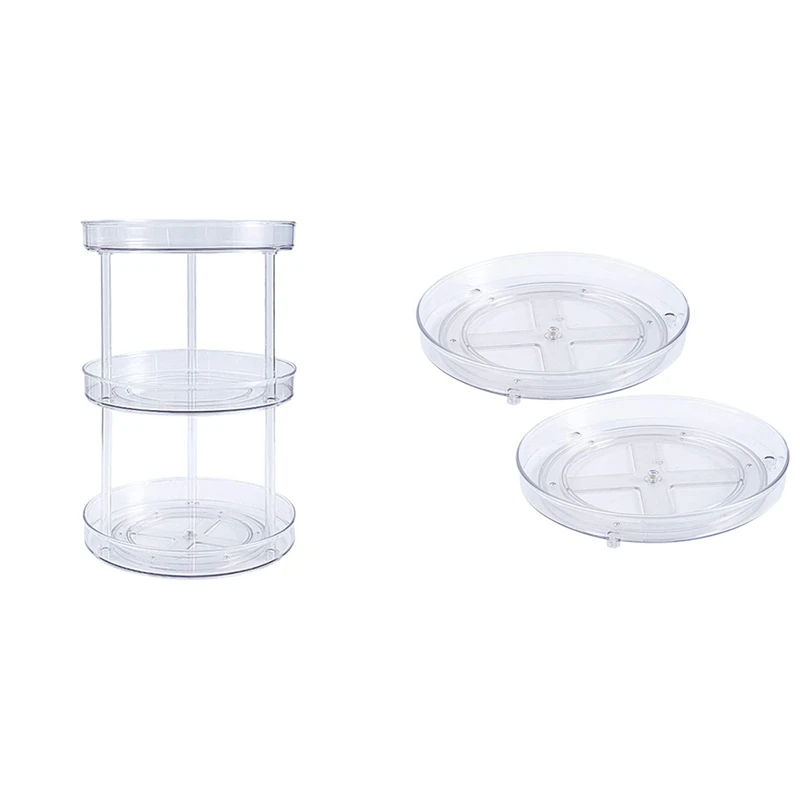 

Lazy Susan Turntable Cabinet Organizer,Clear Lazy Susan Organizer Spice Rack for Cabinet for Kitchen Bathroom