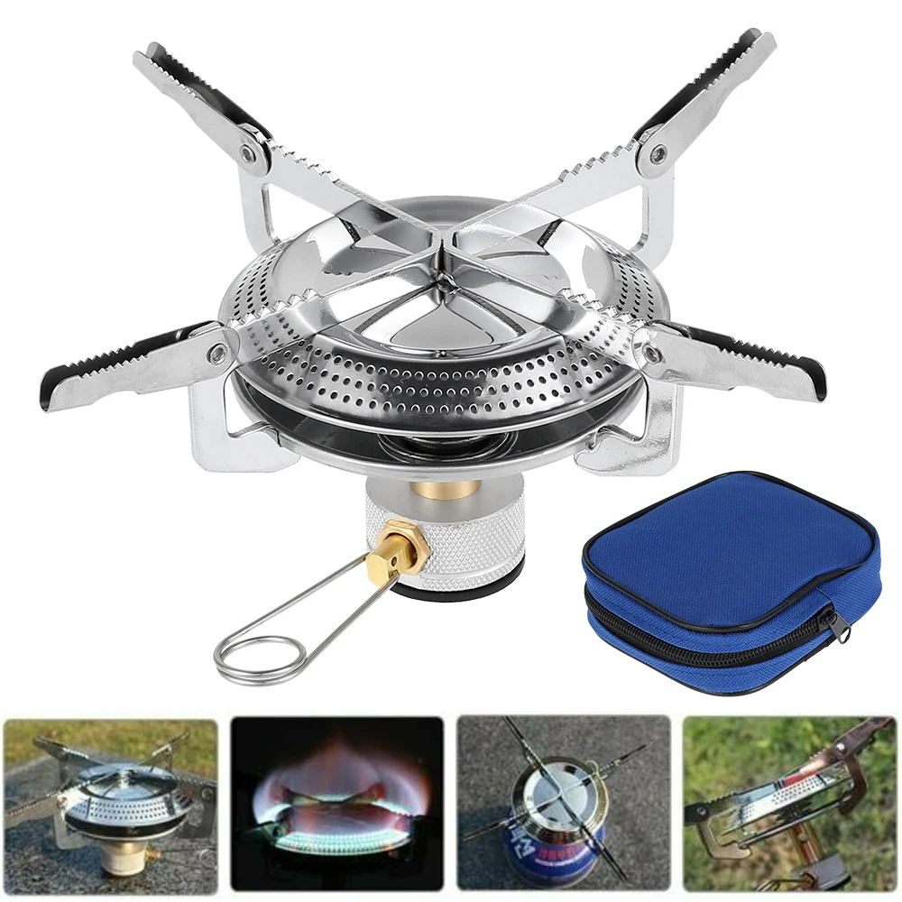 

Camping Gas Stove Portable Folding Outdoor Backpacking Stove Tourist Equipment for Cooking Hiking Picnic 3500T Camping Equipment