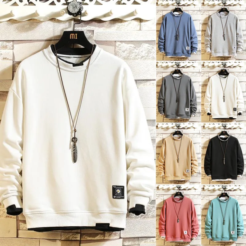 

Новинка, искусственный спортивный свитер из двух частей для мужчин, модель 2021 года, Модный повседневный Свободный пуловер размера плюс 5XL с ...