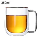 Стеклянная кружка с двойными стенками, прозрачная, 250350 мл, для кофе, чая, воды, изолированная кружка, посуда для напитков, стеклянная кружка с двойными стенками