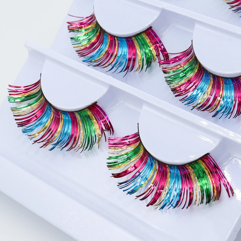 

Stage Ribbon Eyelashes Exaggerated Performance Style False Eyelashes Eye Makeup Tools Personality Eyelashes for Catwalk Models