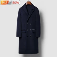 100 wool coat men double sided long overcoat autumn korean mens coats and jackets abrigo hombre c04ym017 b23495