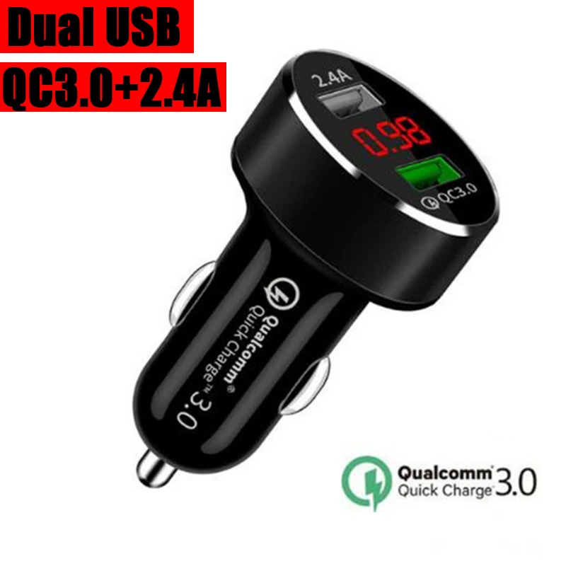 Автомобильное зарядное устройство Mini 30 QC 3 0 2.4A USB автомобильное с двойной быстрой