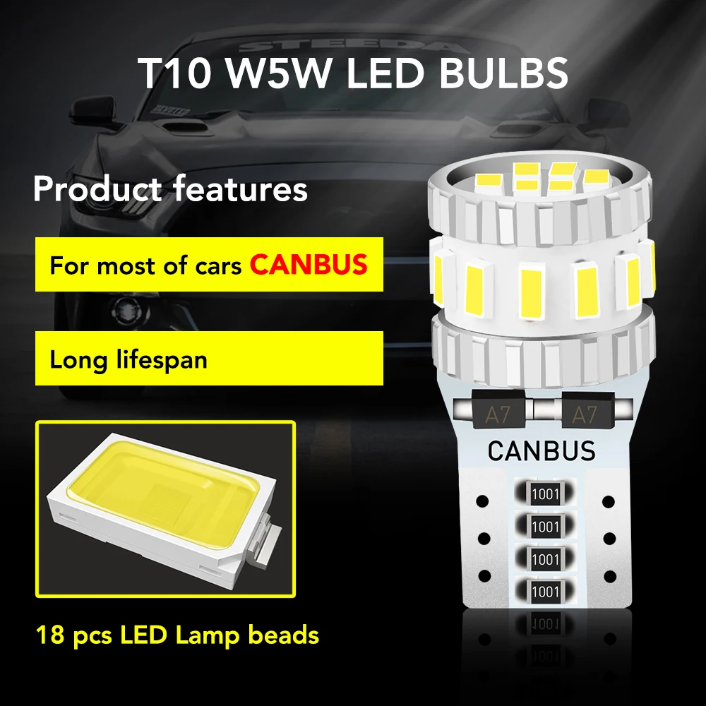 2x T10 светодиодный Canbus лампы W5W 168 194 просвет Автомобильные стояночные огни для Mercedes