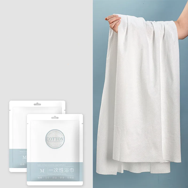 

2 комплекта хлопковых одноразовых полотенец и банных полотенец, дорожные принадлежности, 1 полотенце + 1 Банное полотенце