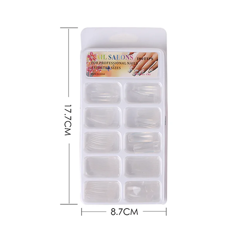 100 шт. натуральный Цвет французский накладные ногти прозрачные искусственные