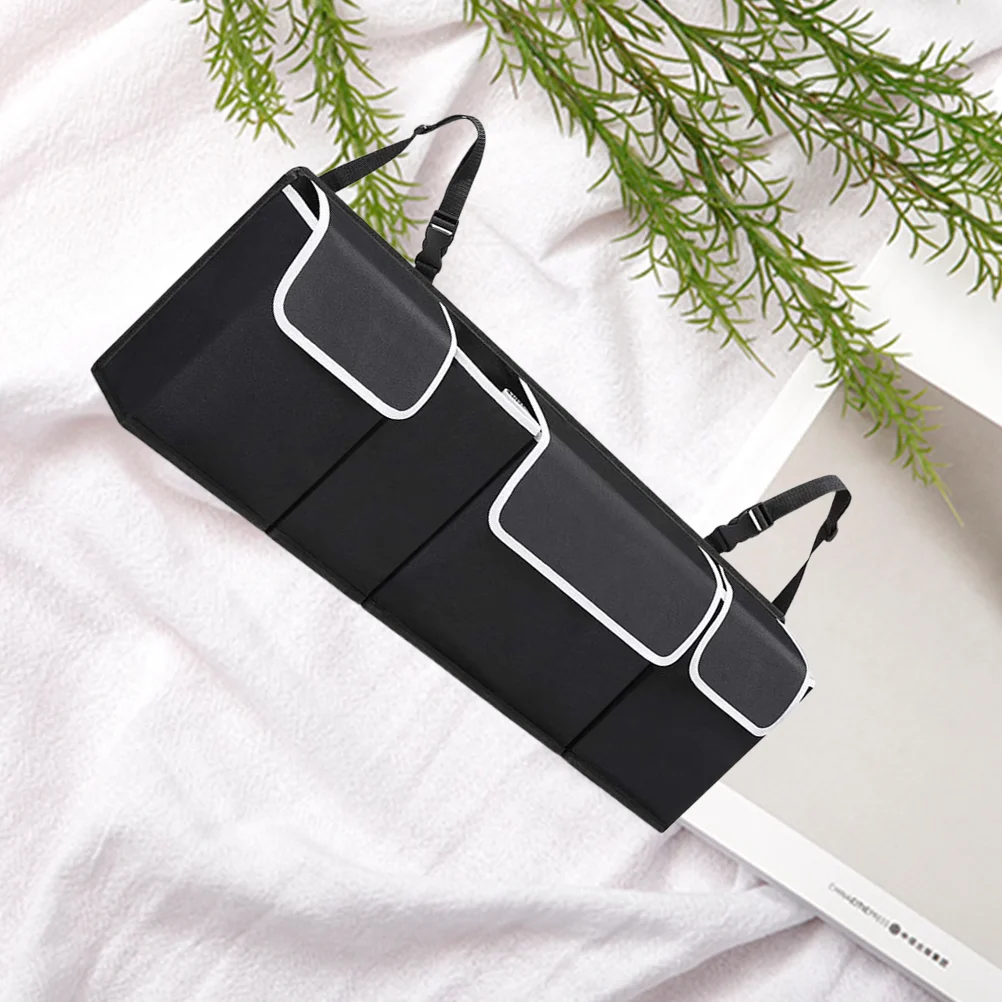 

Car Organizer Adjustable Backseat Storage Bag Multi Use Automobile Seat Back Organizers Black (Random Brim Color)