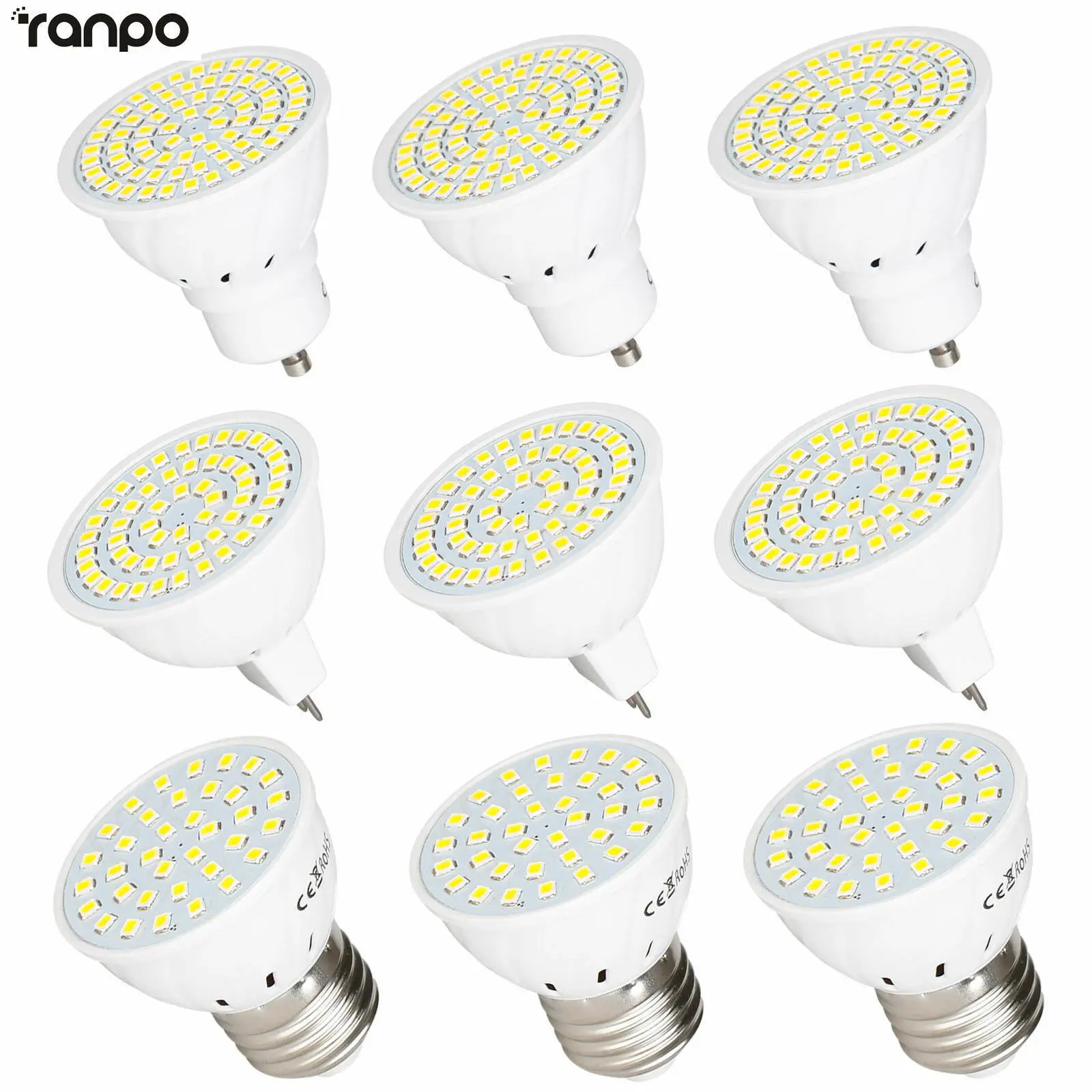 GU10 MR16 E27 Светодиодный точечный светильник лампочки 3 Вт 5 7 винт база 2835 SMD DC 12V 24V