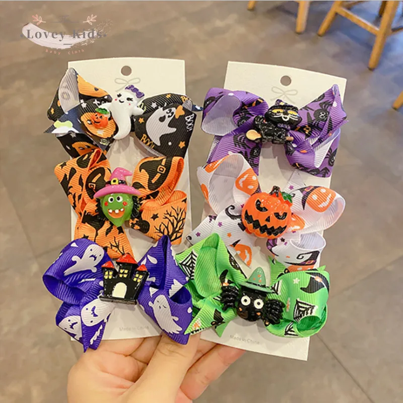 

Halloween Hair Pin Baby Girls Bat Ghost Pumpkin Cartoon Funny Headdress Fashion Hair Accessories Hair Clips Wholesale