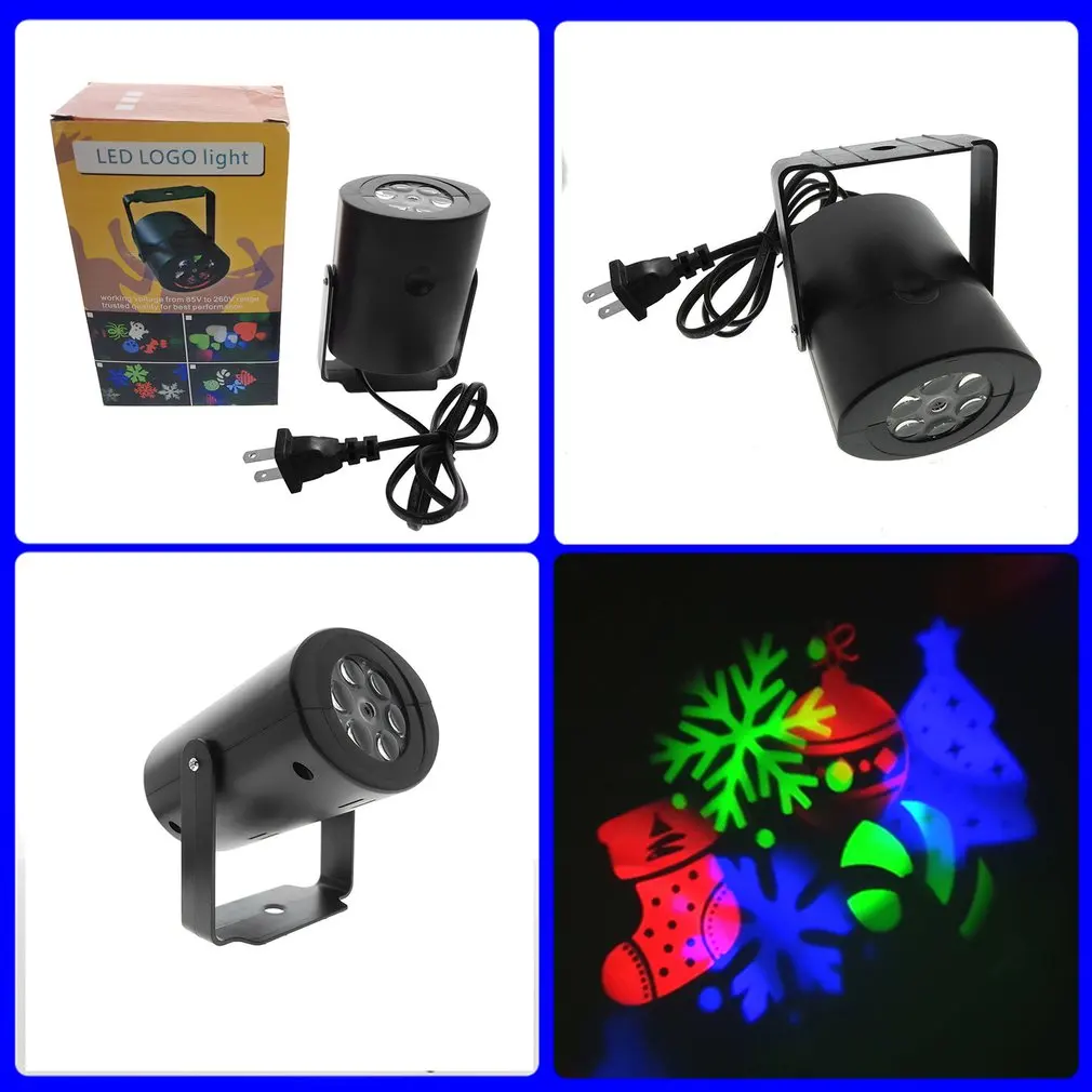 Светодиодный прожектор в виде снежинок для помещений и улицы с рождественским