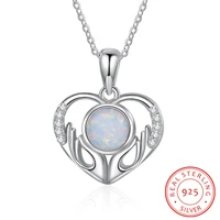 925 sterling silver heart pendant necklaces fire opal necklaces clear zircon mom loves hand necklaces jewelry gift for mom child