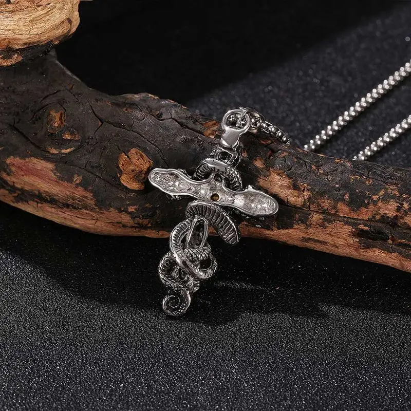 Модная крутая Байкерская подвеска FORTAFY из нержавеющей стали в виде змеи черепа