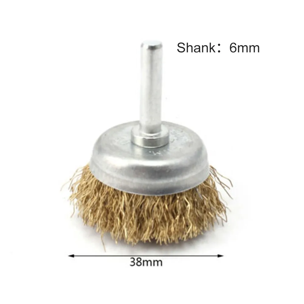 

1Pcs Bowl Wire Brush 6mm Shank Diameter Flat Steel Wire Wheel Electric Drill Grinding Mill Polish Wheel Derusting Tool Power Hot
