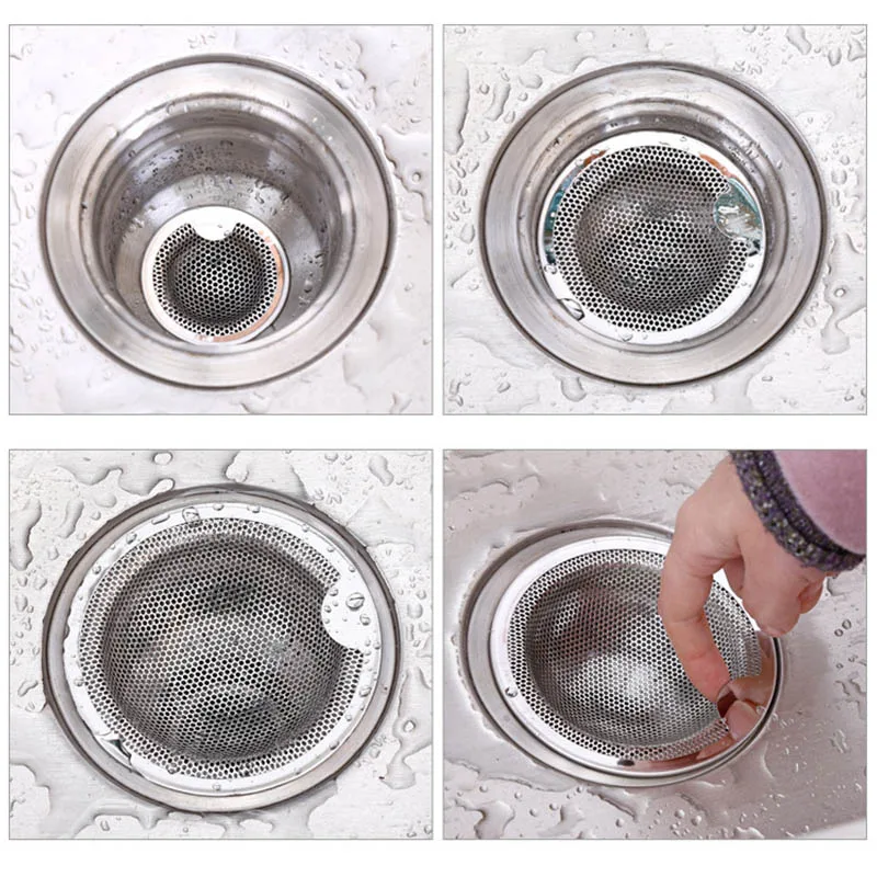 

1Pcs Stainless Steel Basin Drainage Shower Drain Hole Filter Mesh Portable Sink Strainer Bathroom Accessories Kitchen Trap