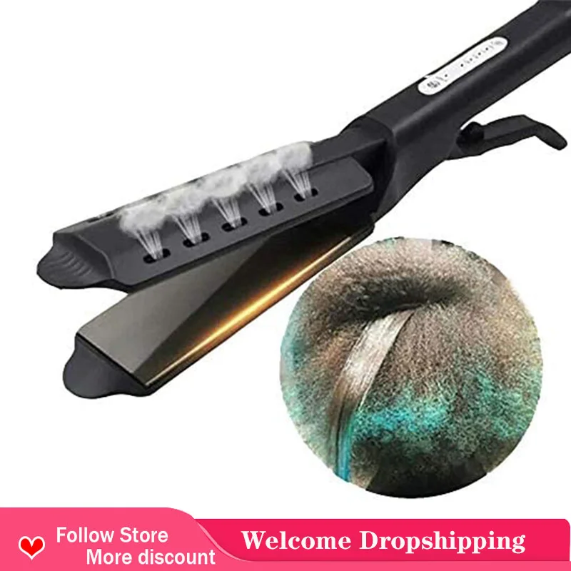 

Паровой утюжок для ухода за волосами, керамический турмалиновый ионный утюжок для волос, выпрямитель для волос, паровой инструмент для уход...