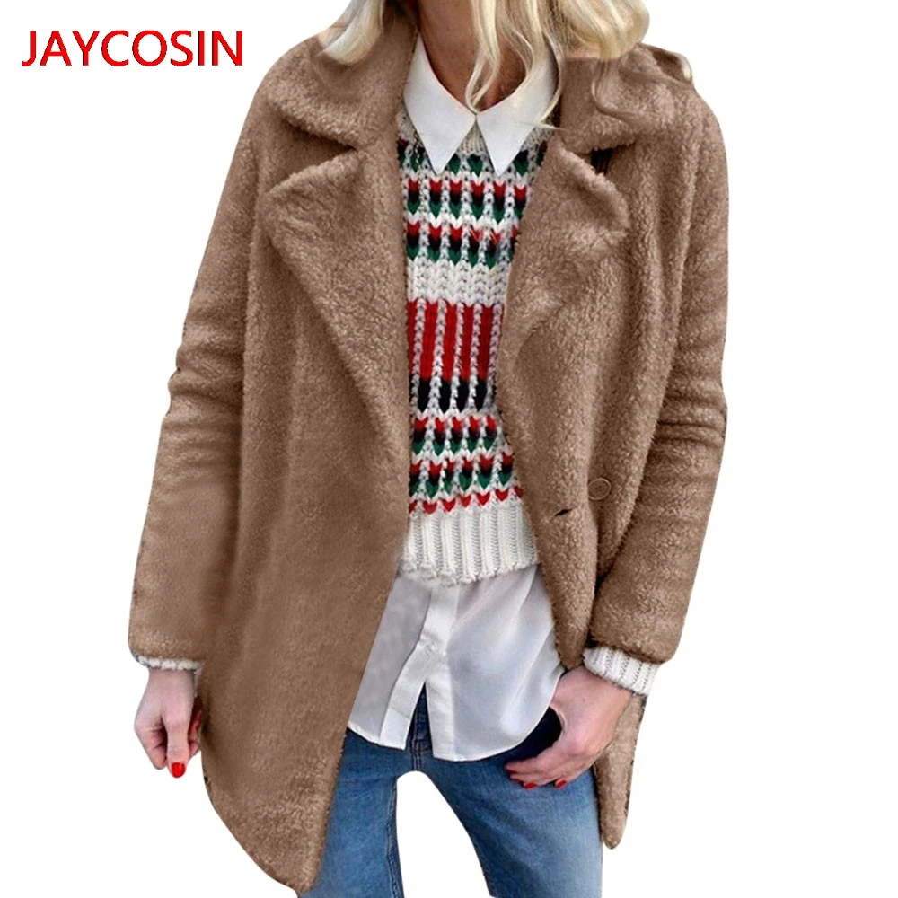 JAYCOSIN Женская куртка Зимние теплые пальто и куртки женские повседневные Lapela воротник длинный рукав горячая