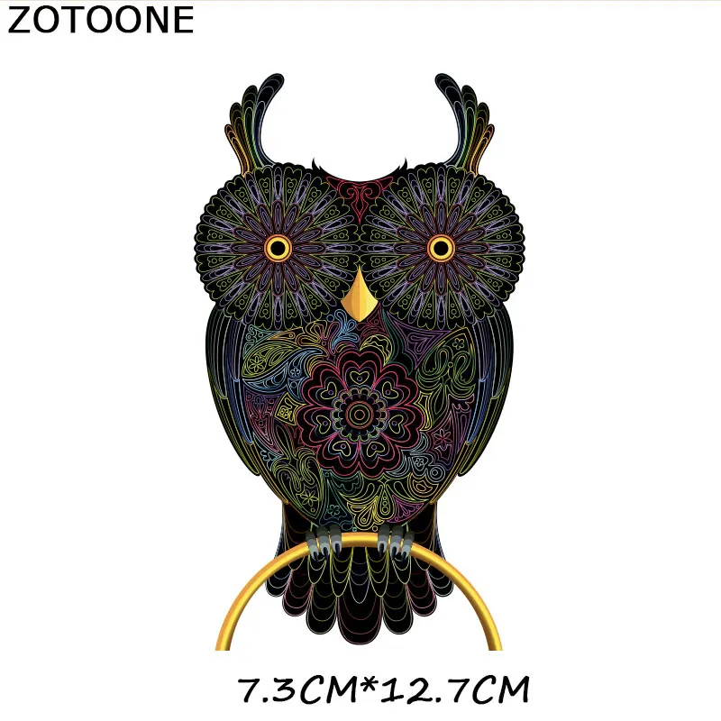 ZOTOONE трендовые 3D нашивки для одежды совы, наклейки для топов, бытовые железные приводы для животных, сделай сам, декоративные аппликации с теплопередачей - Цвет: ZT1230
