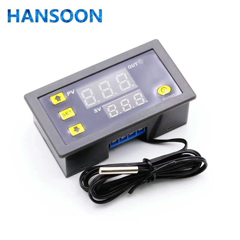 W3230 AC110V 220V DC12V Цифровой Контроллер Температуры красный и синий Дисплей 20а 55 120