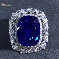 wong rain 925 sterling silver vvs 3ex 10 ct created moissanite sapphire gemstone engagement wedding rings fine jewelry wholesale