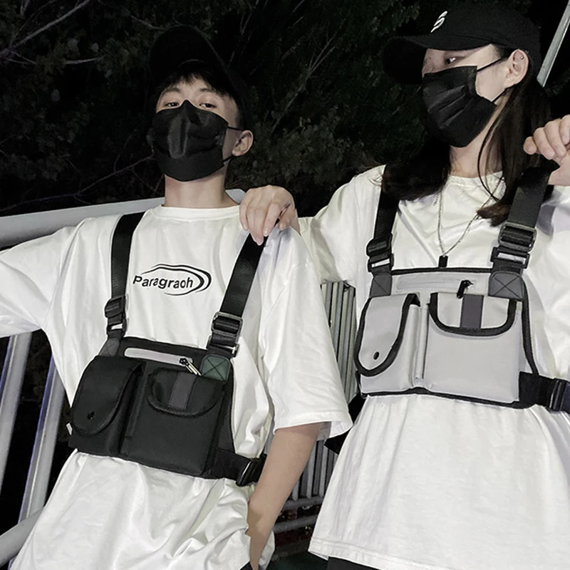 

Men Functional Chest Rig Bag Fashion Tactical Bullet Hip Hop Vest Waist Bag Streetwear Waist Pack Women Fanny Packs Chest Bags