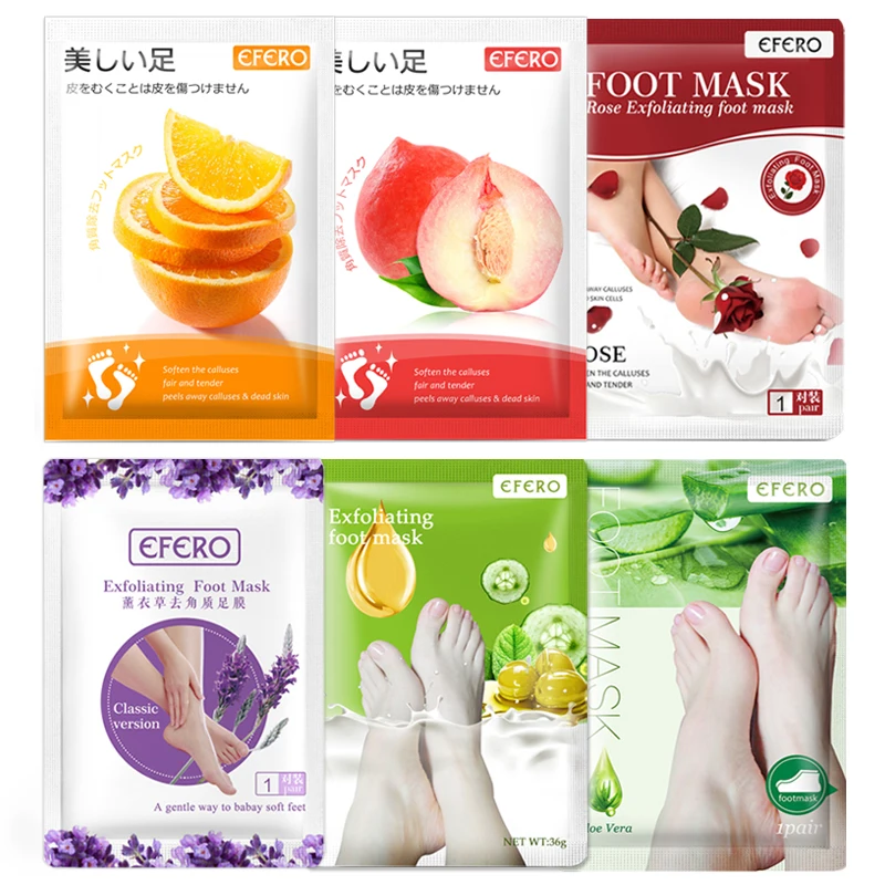 6Packs Foot Mask Peel Exfoliation Dead Skin Remover Rose Lavender Nourishing SPA Whitening Feet Pedicure Socks | Красота и здоровье