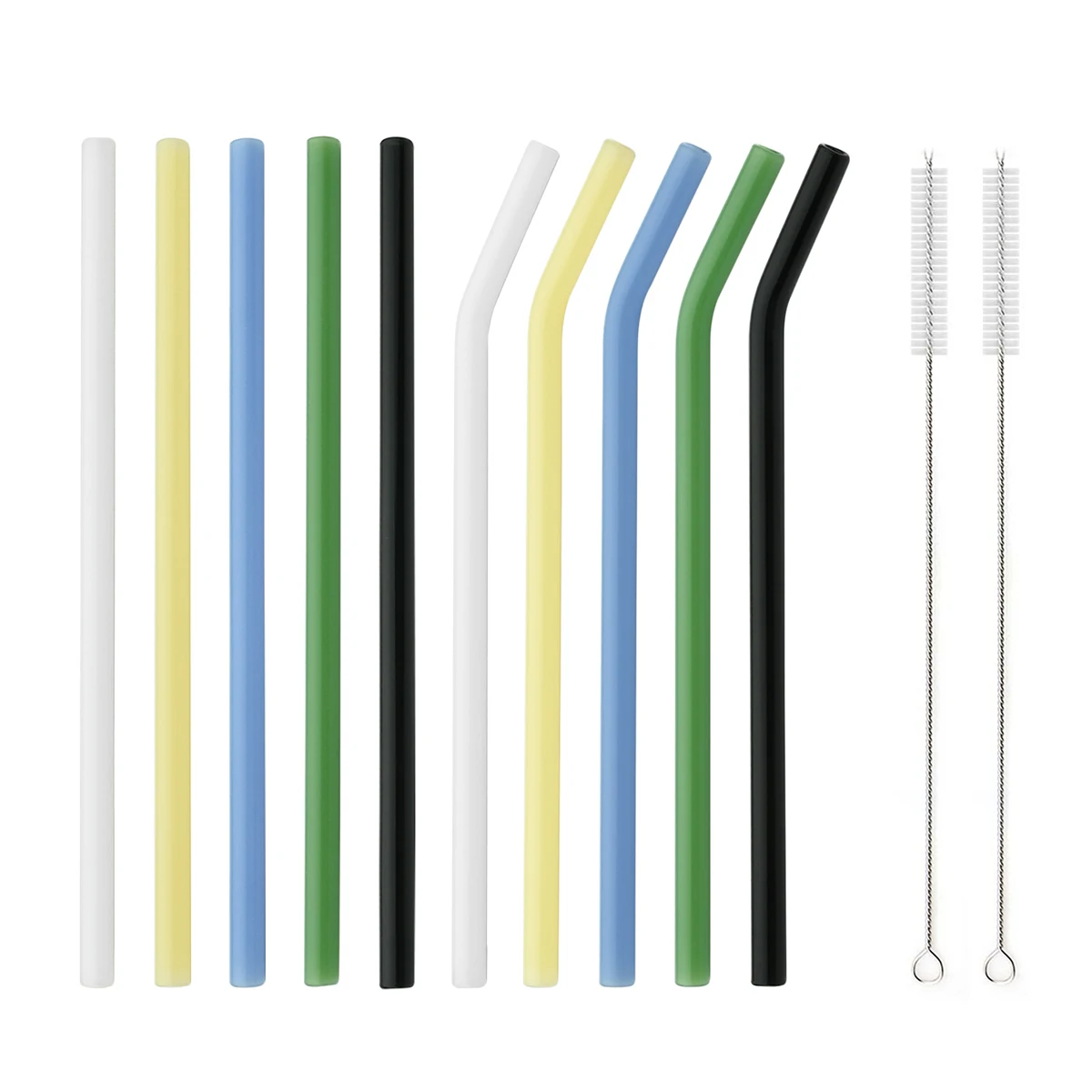 

Цветные экологически чистые трубочки из боросиликатного стекла, многоразовые питьевые стеклянные соломинки для коктейлей, молочные кокте...