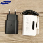 Оригинальное зарядное устройство Samsung EP-TA800 PD, адаптер для быстрой зарядки 25 Вт, европейская вилка, Настенная вилка, USB-C-кабель USB C для S20 S10 S9 Plus Note 20 Ultra