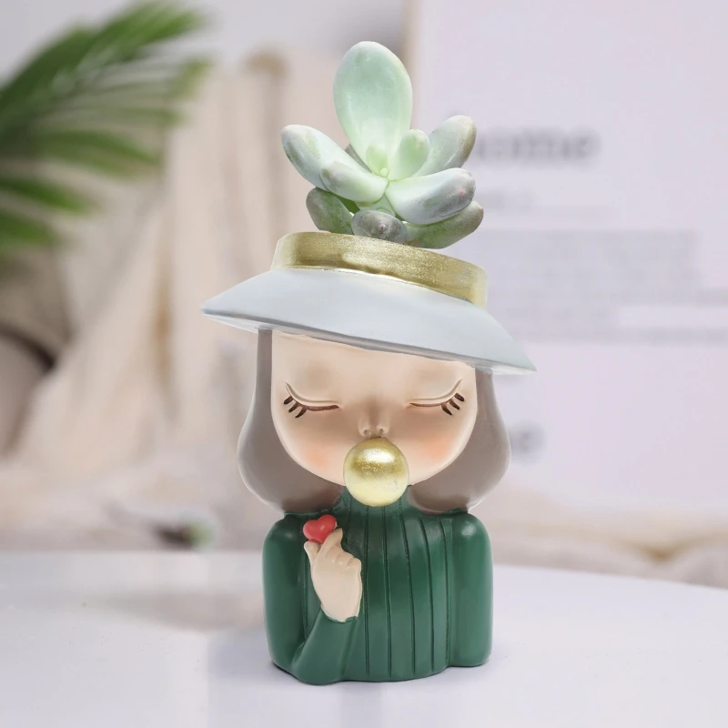 

Sweet Girl Silicone Mold Diy Succulents Concrete Flower Pot Vase Plaster Cement Mold Clay Mold Candle Holder Mold