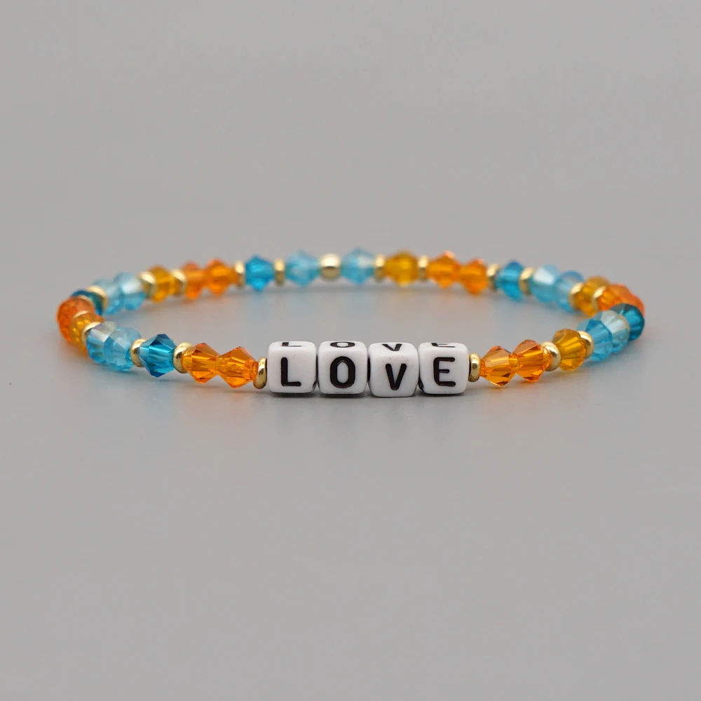 

Shinus 2021 Crystal Bracelets Jewellery Couple Gift Beads Bracelet For Women LOVE Pulseras Jewelry For Girl Fashion Accessories