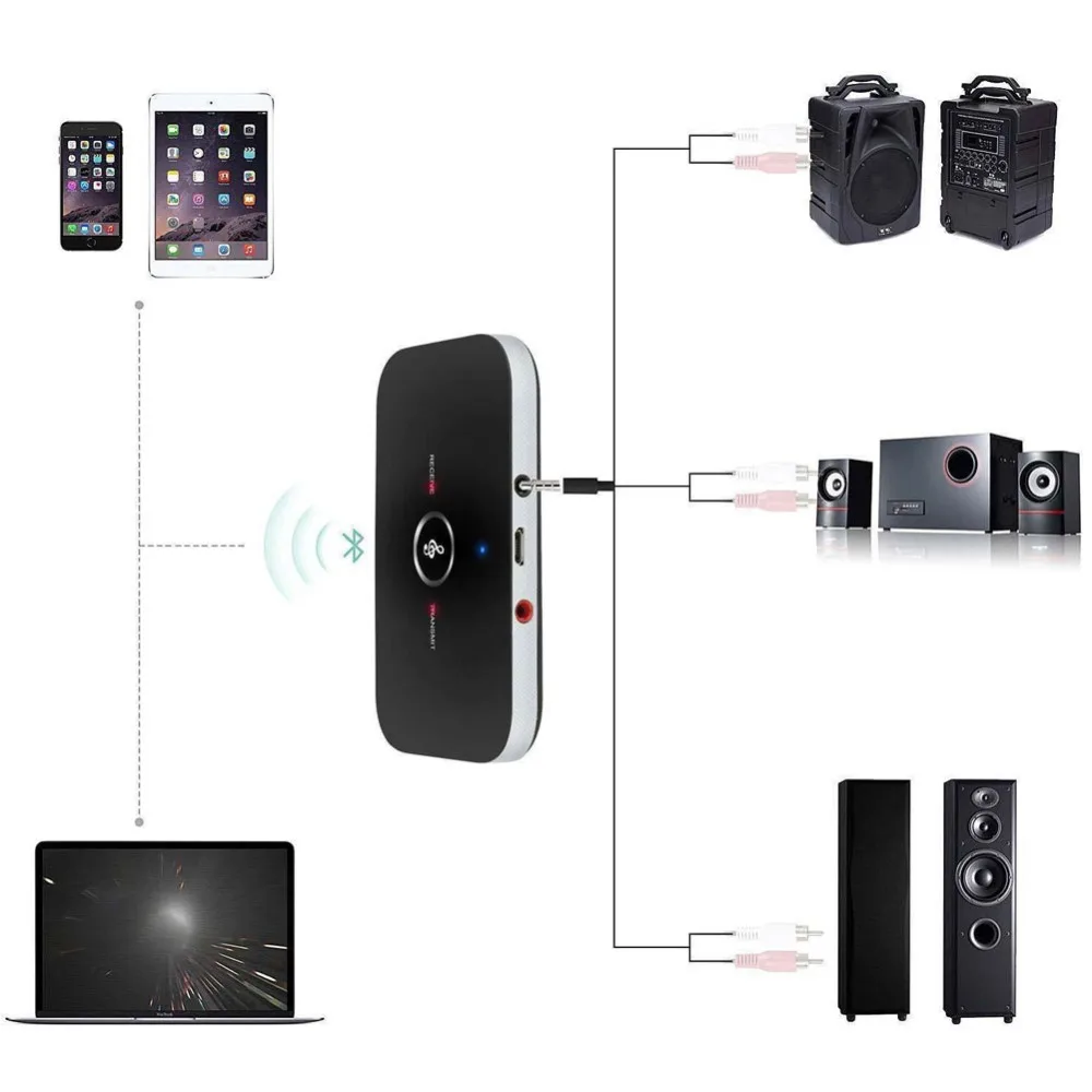 Bluetooth-совместимый передатчик V4 приемник беспроводной A2DP аудио 3 5 мм адаптер Aux Hub A6