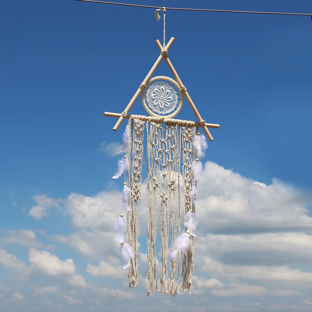 

Japanese Style Ins Tripod Creative Weaving Dream Catcher Dream Net Tapestry Wind Chime Wall Decoration Gift Female